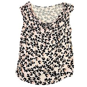 LANE BRYANT sleeveless top leopard print 26/28 lightweight pink